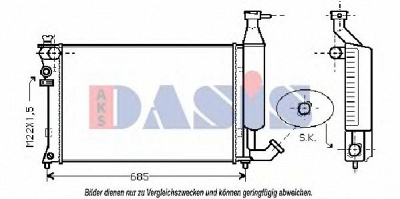 AKS DASIS 060850n -  Радиатор, охлаждение двигателя